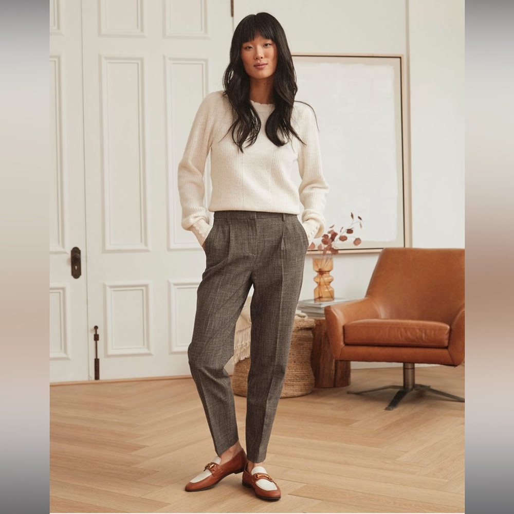 RW&CO Houndstooth Twill High-Waist Tapered Ankle Pant - 28”